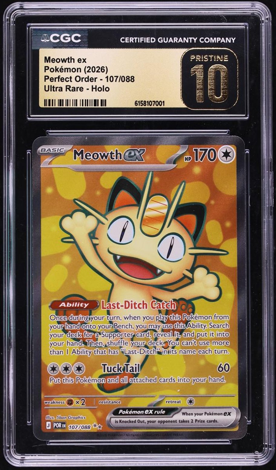 Card Prices | Meowth EX 2026 Pokemon Mega Evolution Perfect Order #107