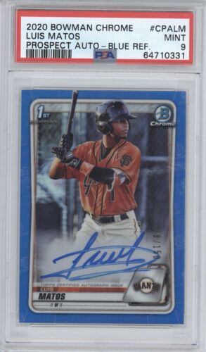 2020 Bowman Chrome Prospects Baseball Blue Refractor Luis Matos #CPA-LM