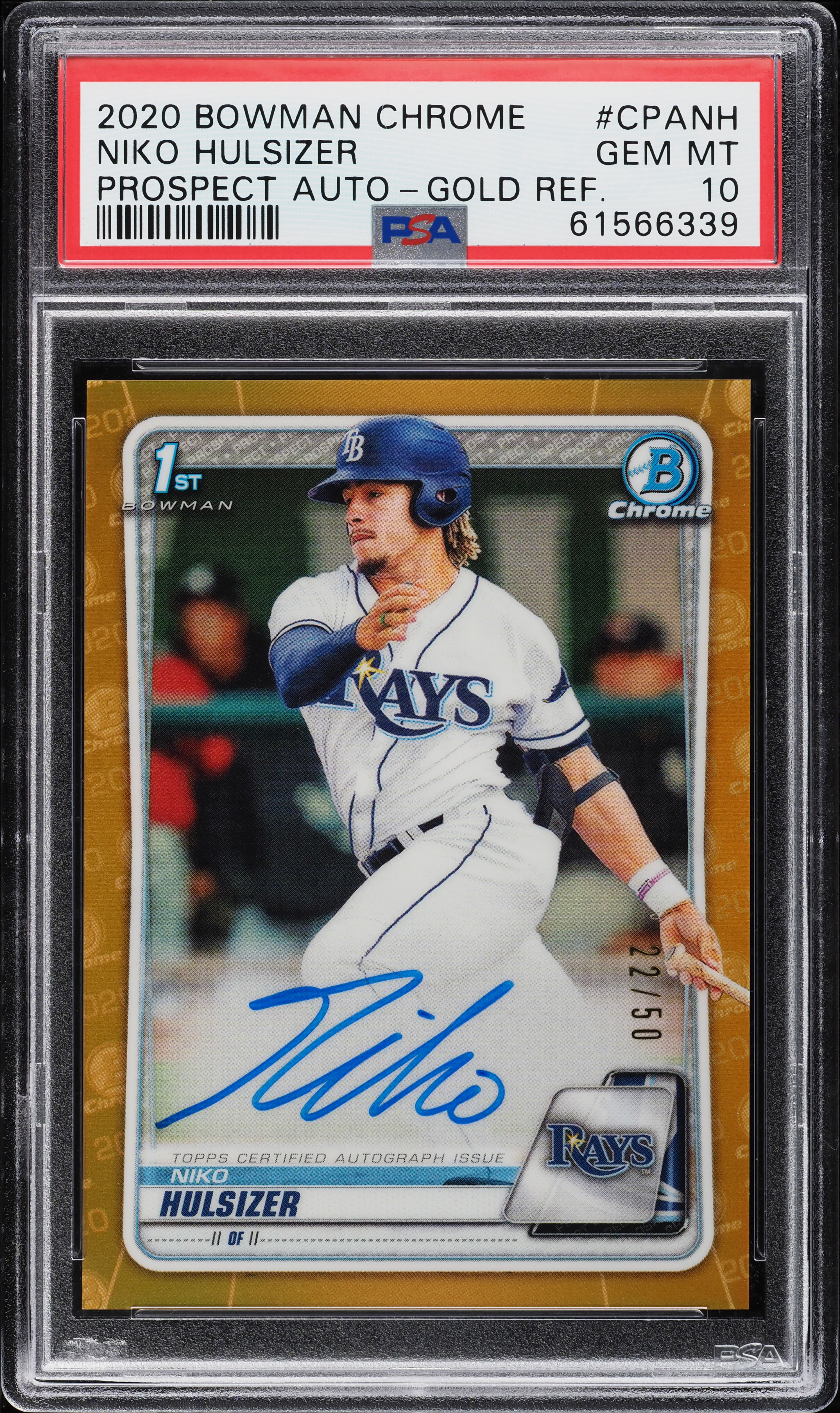 2020 Bowman Chrome Prospects Baseball Gold Niko Hulsizer #CPA-NH PSA 10