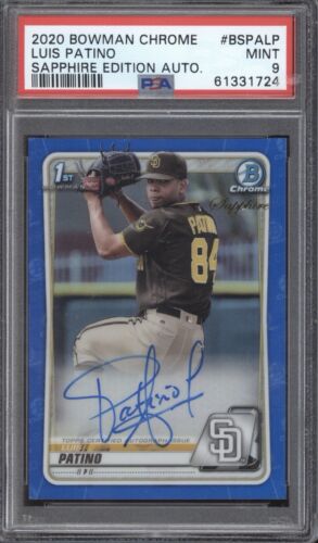 2020 Bowman Chrome Prospects Sapphire Baseball Luis Patino #BSPA-LP PSA 9