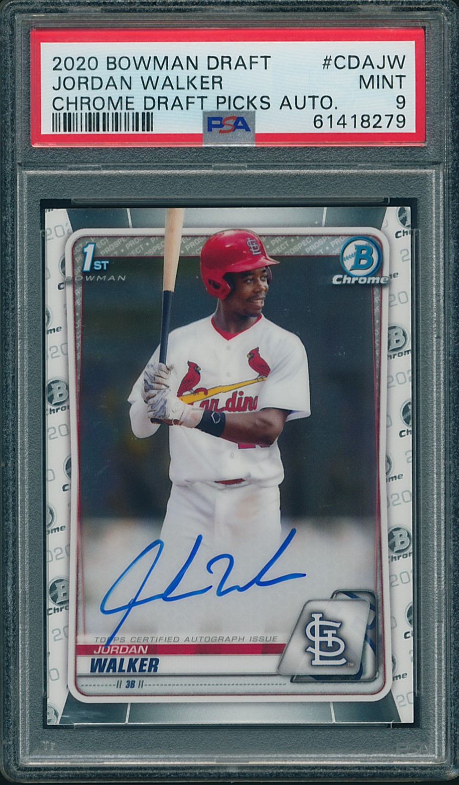 2020 Bowman Draft Chrome Baseball Jordan Walker #CDA-JW BGS 9.5