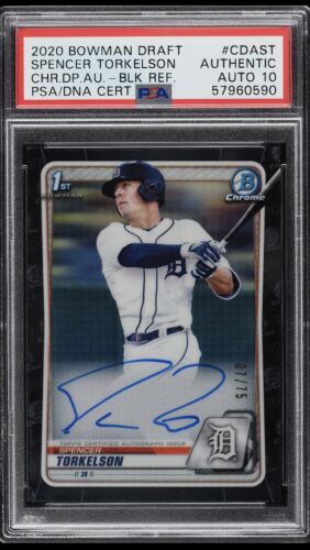 2020 Bowman Draft Chrome Baseball Black Spencer Torkelson #CDA-ST PSA 8