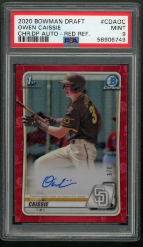 2020 Bowman Draft Chrome Baseball Red Owen Caissie #CDA-OC PSA 9