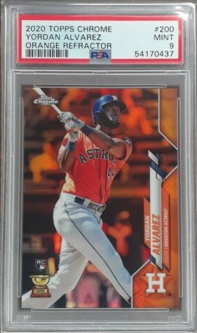 2020 Topps Chrome Baseball Orange Refractor Yordan Alvarez #200
