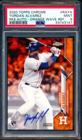 2020 Topps Chrome Baseball Orange Wave Yordan Alvarez #RA-YA PSA 9