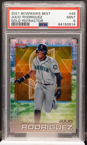 2021 Bowman's Best Baseball Gold Julio Rodriguez #49 PSA 8.5