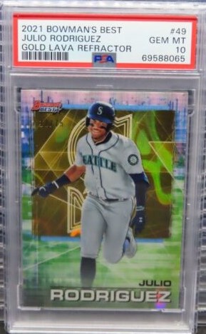 2021 Bowman's Best Baseball Gold Lava Julio Rodriguez #49