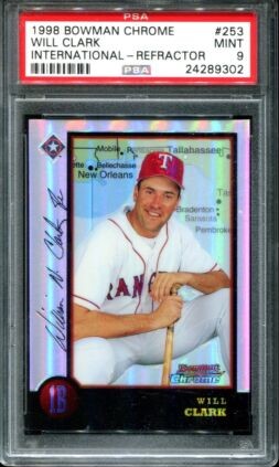 1998 Bowman Chrome Baseball Refractor Will Clark #253 PSA 8.5