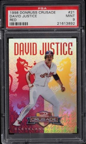 1998 Donruss Baseball Red David Justice #21 PSA 8.5