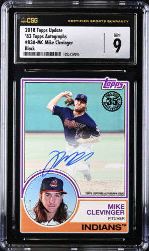 2018 Topps Update Baseball Black Mike Clevinger #83A-MC CSG 8.5