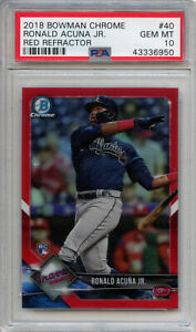 2018 Bowman Chrome Baseball Red Ronald Acuna Jr. #40 PSA 9