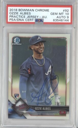 2018 Bowman Chrome Baseball Ozzie Albies #92 PSA 10