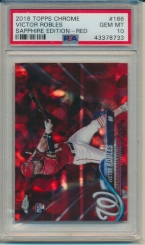2018 Topps Chrome Sapphire Baseball Red Victor Robles #166 PSA 9