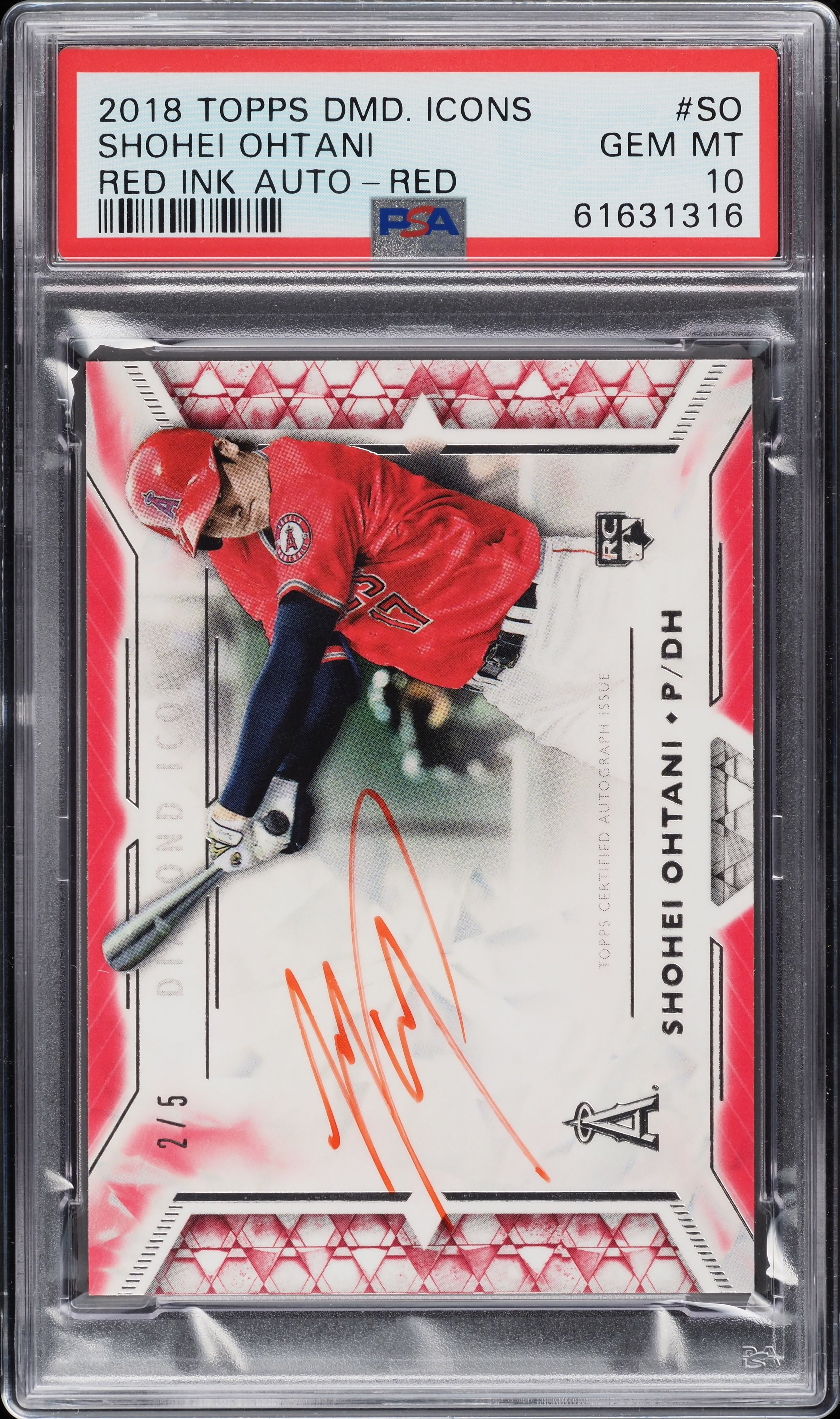 2018 Topps Diamond Icons Baseball Red Shohei Ohtani #RIA-SO PSA 10