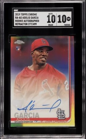 2019 Topps Chrome Baseball Refractor Adolis Garcia #RA-AG PSA 9