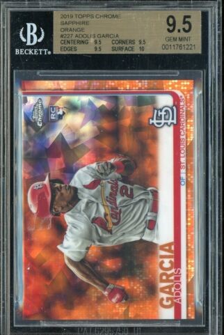 2019 Topps Chrome Sapphire Baseball Orange Adolis Garcia #227 BGS 9.5