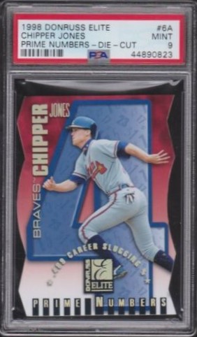 1998 Donruss Elite Baseball Die-Cut Chipper Jones #6a