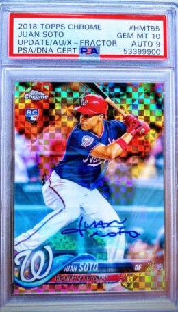 2018 Topps Chrome Update Baseball X-Fractor Juan Soto #HMT55