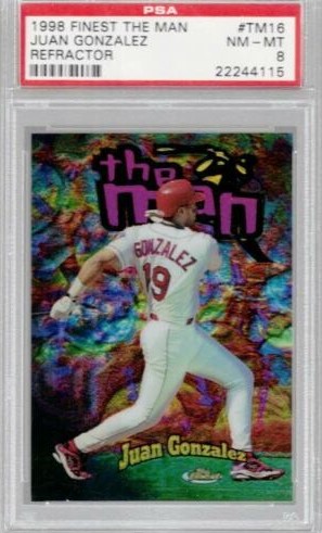 1998 Topps Finest Baseball Refractor Juan Gonzalez #TM16 PSA 9