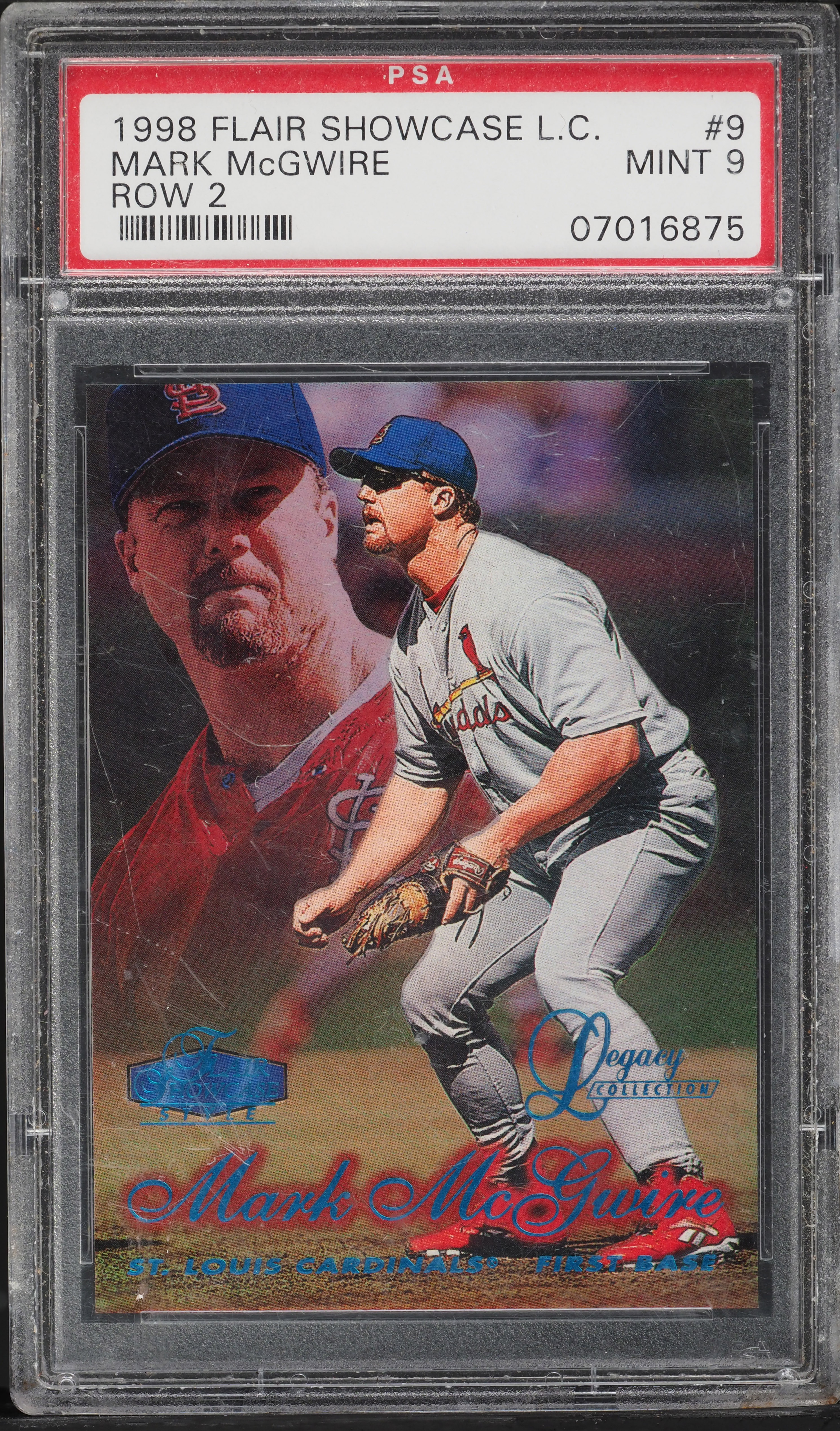 1998 Flair Showcase Baseball Row 2 Mark McGwire #9 PSA 8.5