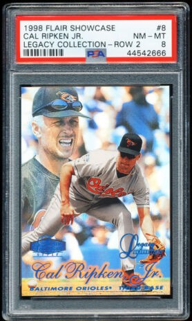 1998 Flair Showcase Baseball Row 2 Cal Ripken Jr. #8 PSA 8