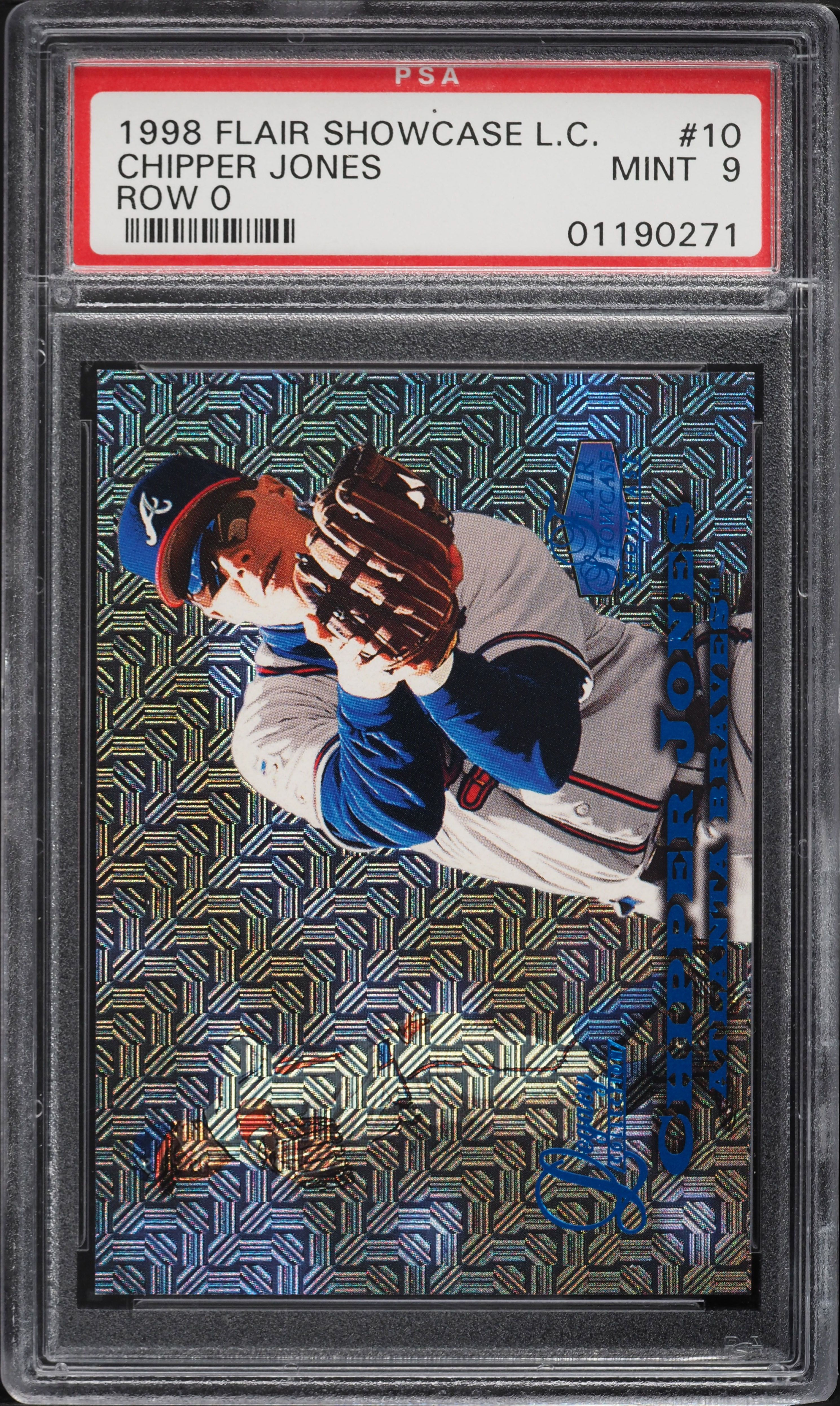 1998 Flair Showcase Baseball Row 0 Chipper Jones #10 PSA 9