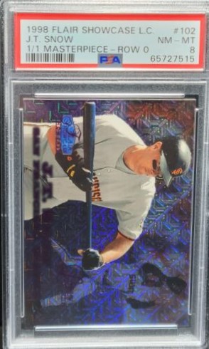 1998 Flair Showcase Baseball Row 0 J.T. Snow #102 PSA 7.5