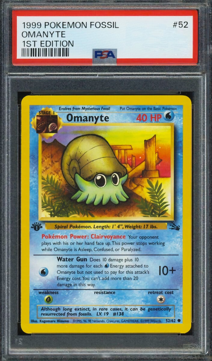 Omanyte 1999 Pokemon Fossil 1st Edition