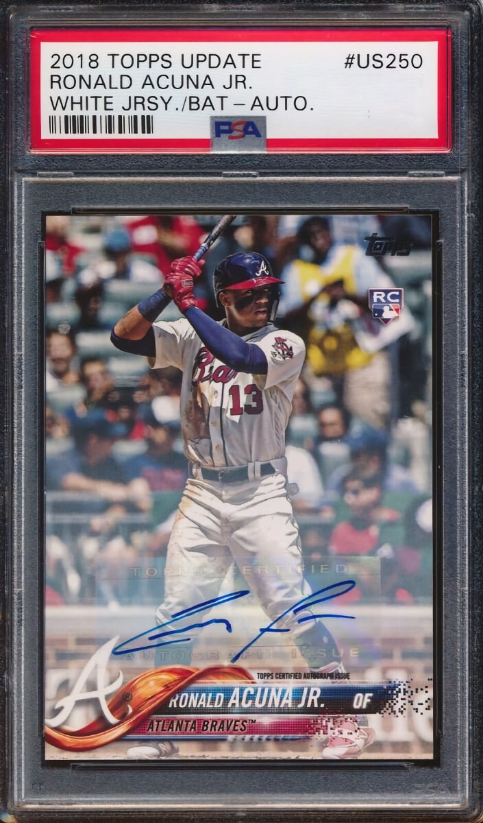 2018 Topps Update Baseball White Jersey Ronald Acuna Jr. #US250 PSA 10