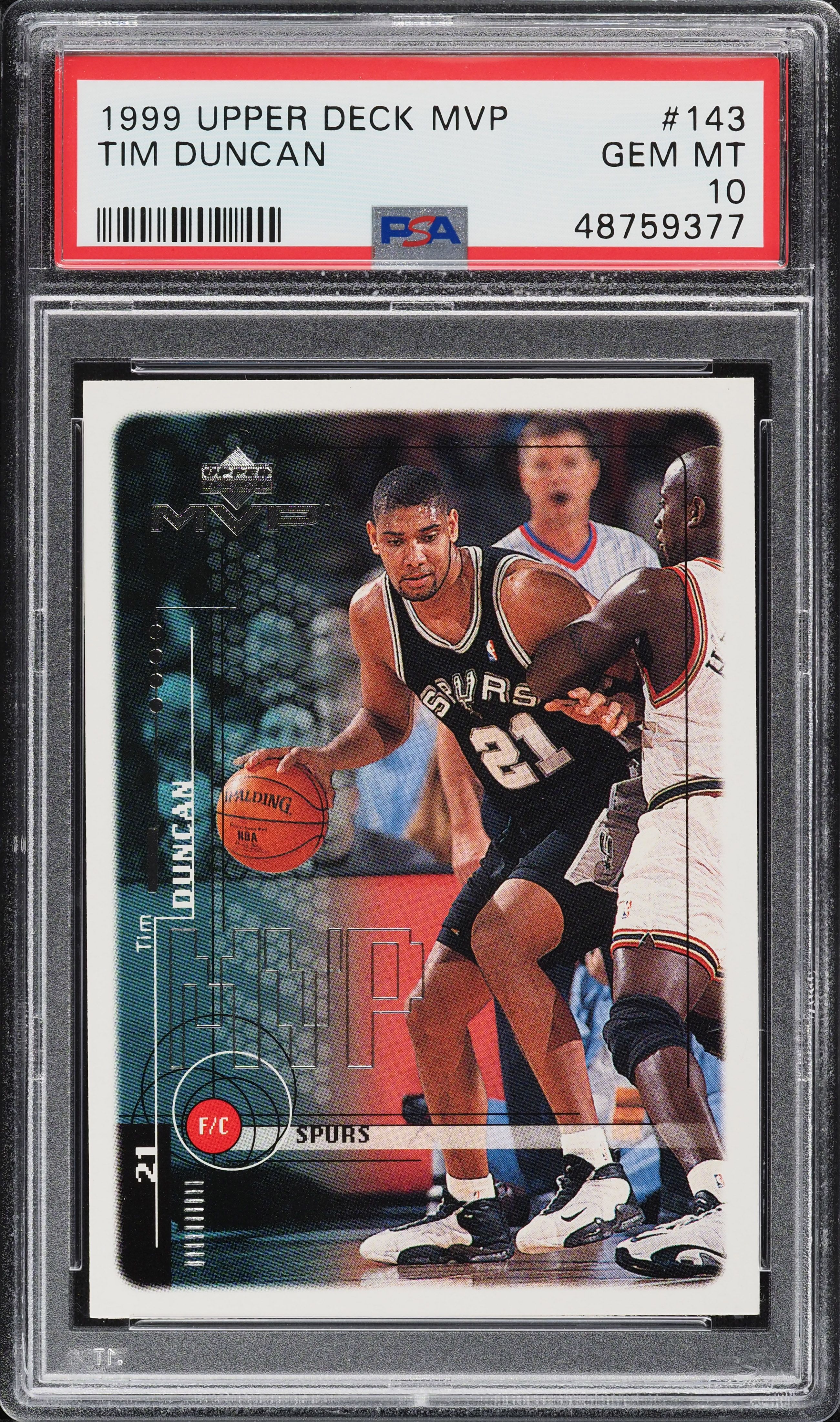 1999 Upper Deck MVP Tim Duncan #143 card