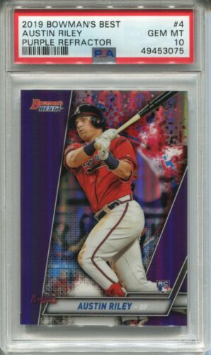 2019 Bowman's Best Baseball Purple Austin Riley #4