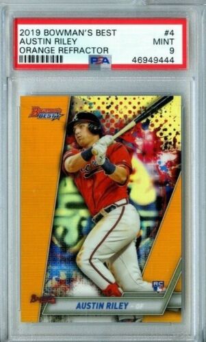 2019 Bowman's Best Baseball Orange Austin Riley #4 PSA 8.5