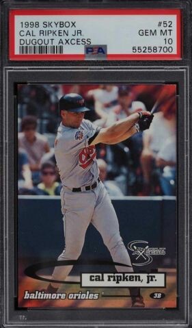 1998 Skybox Dugout Axcess Baseball Inside Axcess Cal Ripken Jr. #52 PSA 8