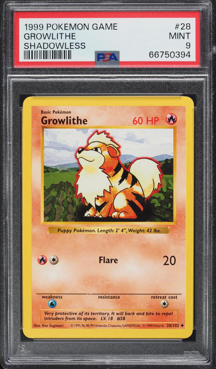Growlithe 1999 Pokemon Base Set Shadowless
