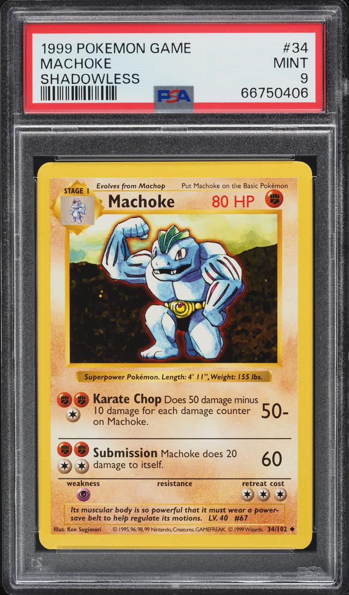 Machoke 1999 Pokemon Base Set Shadowless