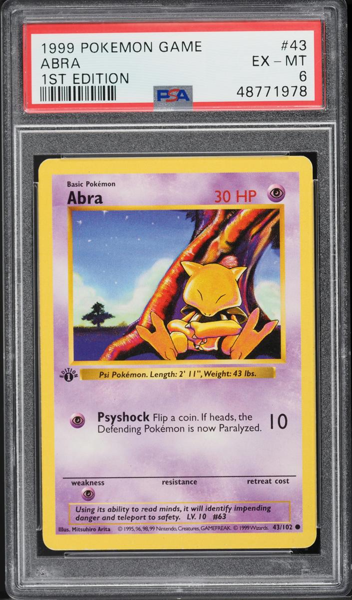 Abra 1999 Pokemon Base Set 1st Edition