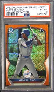 2023 Bowman Chrome Mega Box Baseball Orange Josue De Paula #BCP-111 PSA 9