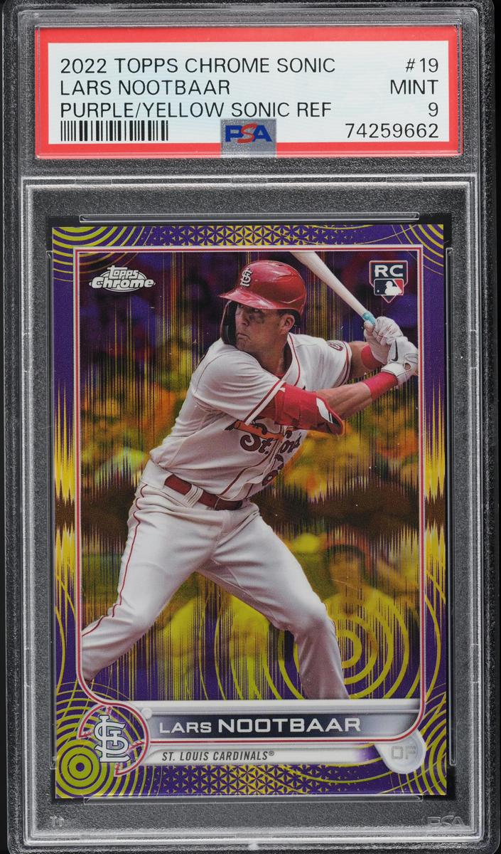 2022 Topps Chrome Baseball Purple Lars Nootbaar #19 PSA 9