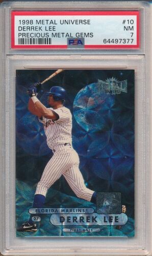 1998 Metal Universe Baseball Precious Metal Gems Derrek Lee #10 PSA 7