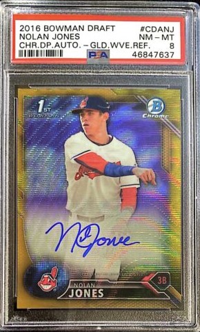 2016 Bowman Chrome Draft Baseball Gold Wave Nolan Jones #CDA-NJ