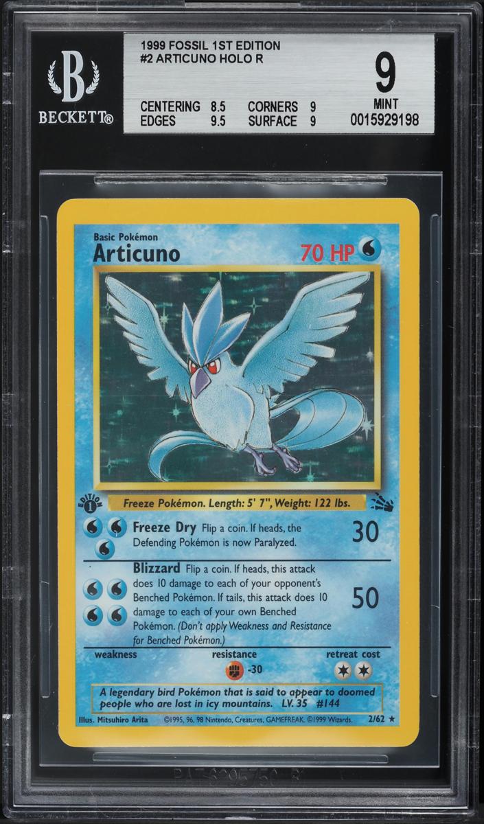 Articuno Holo 1999 Pokemon Fossil 1st Edition