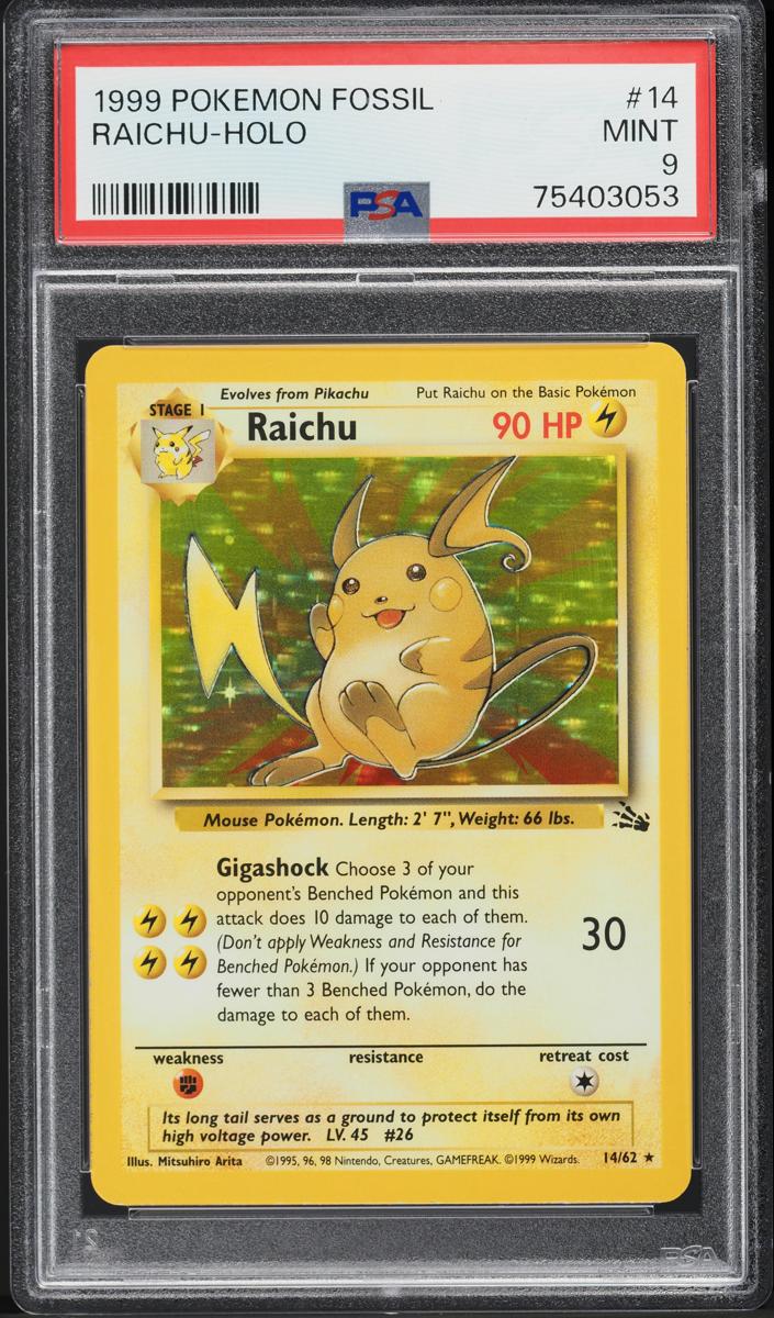 Raichu Holo 1999 Pokemon Fossil
