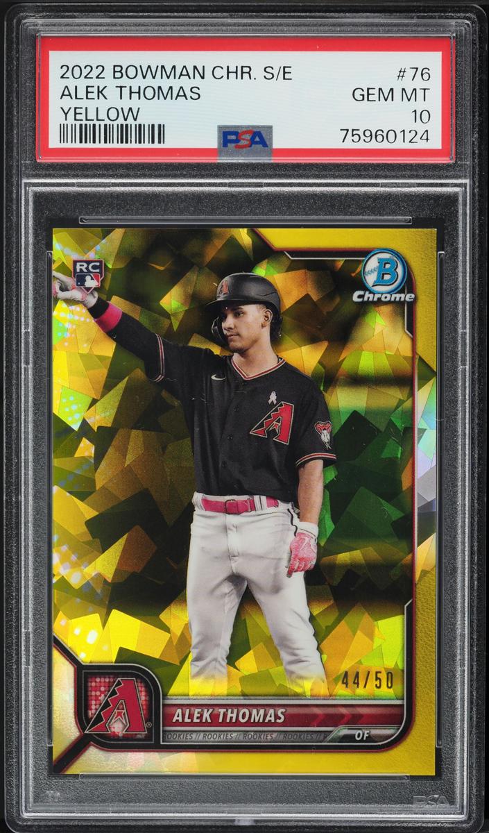 2022 Bowman Chrome Sapphire Baseball Yellow Alek Thomas #76 PSA 9