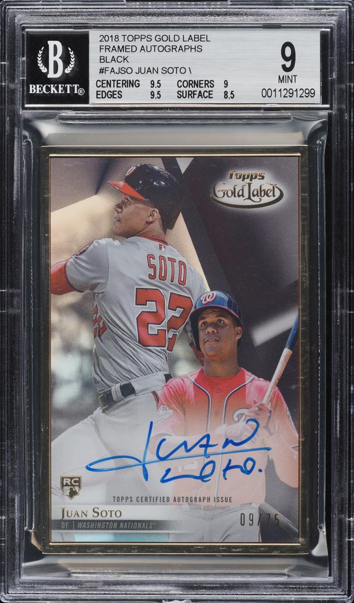 2018 Topps Gold Label Baseball Gold Juan Soto #FA-JSO PSA 9