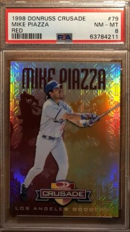 1998 Donruss Baseball Red Mike Piazza #79 PSA 8