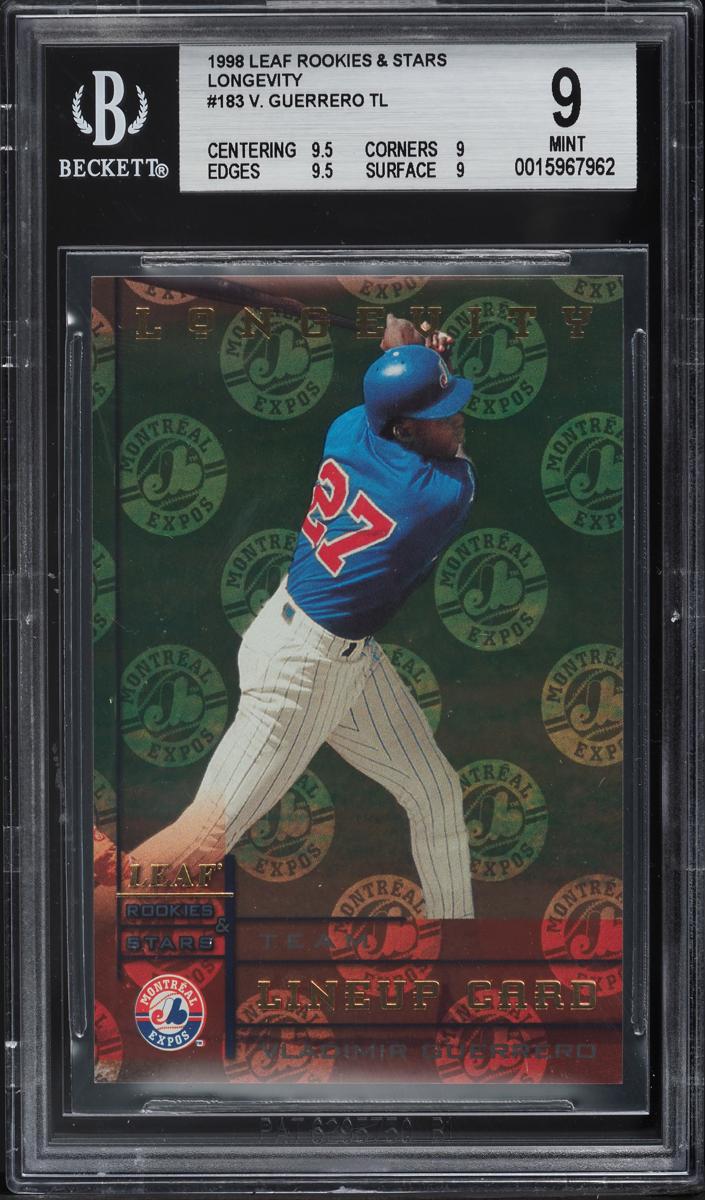 1998 Leaf Rookies and Stars Baseball Longevity Vladimir Guerrero #183 BGS 9