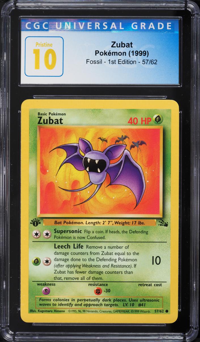Zubat 1999 Pokemon Fossil 1st Edition