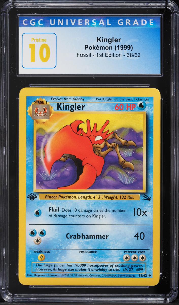 Kingler 1999 Pokemon Fossil 1st Edition