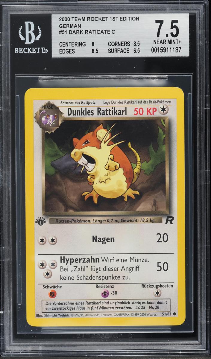Dark Raticate 2000 Pokemon Team Rocket 1st Edition