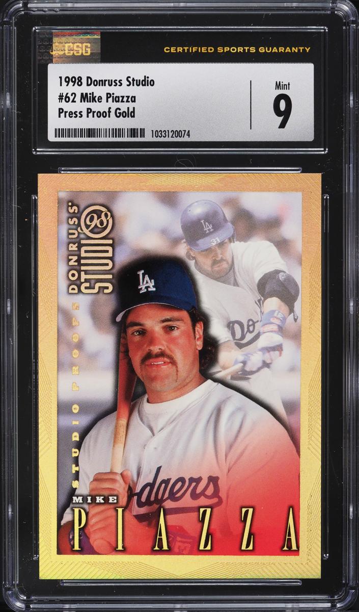1998 Donruss Studio Baseball Gold Mike Piazza #62 CSG 8.5